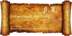 Johanidesz Máté névjegykártya