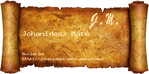 Johanidesz Máté névjegykártya
